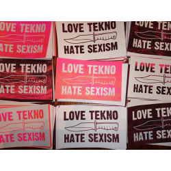 Autocollant "LOVE TEKNO, HATE SEXISM"